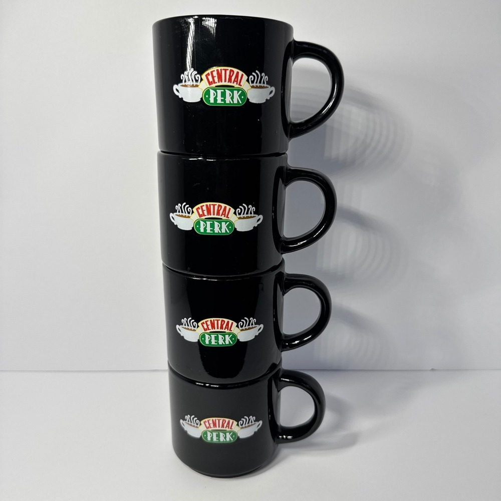 Friends Central Perk Stackable Coffee Mugs Black Set of 4 Warner Bros ICUP 2021
